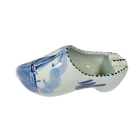 Vintage Delft Holland Porcelain Dutch Clog Shoe 5.5" Ashtray Hand Painted Cigar - Picture 4 of 6